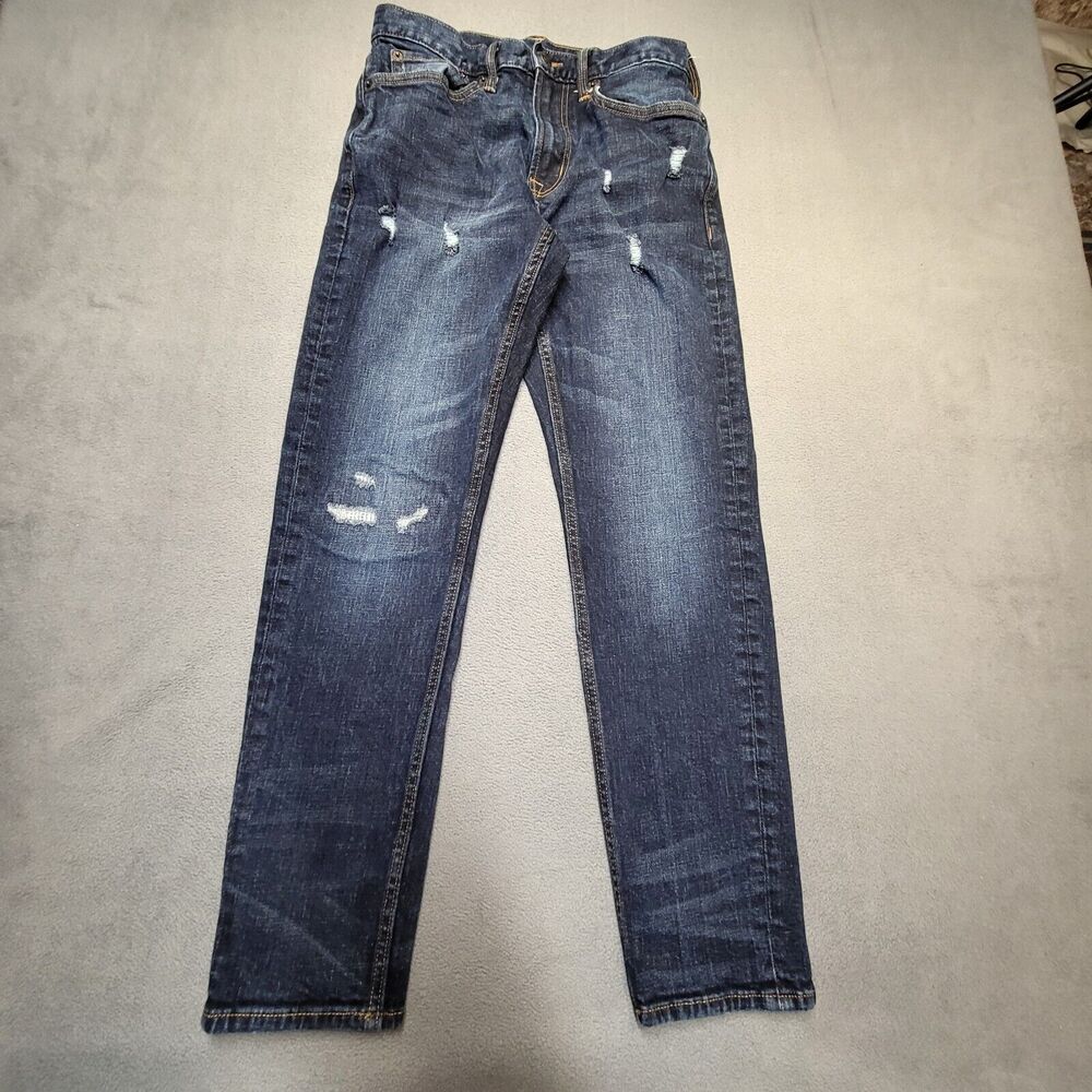 Old Navy Jeans Mens 28x29 Blue‎ Relaxed Slim Tapered Distressed Denim Stretch